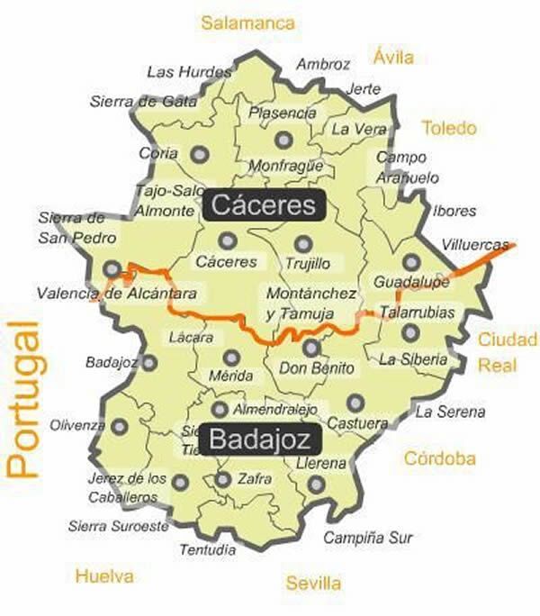 mapa extremadura